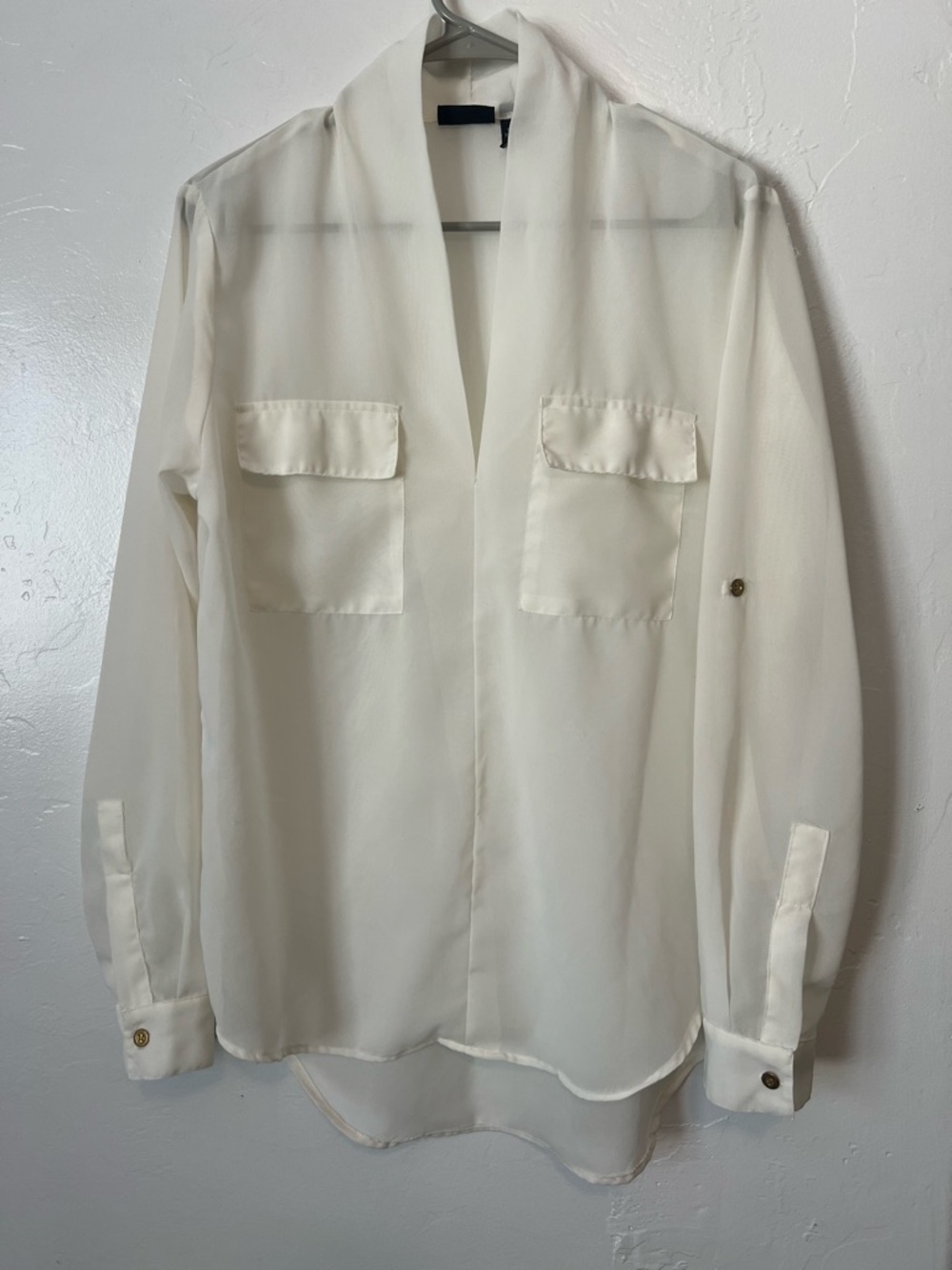 ALLOY off White Semi-Sheer Blouse Size XL